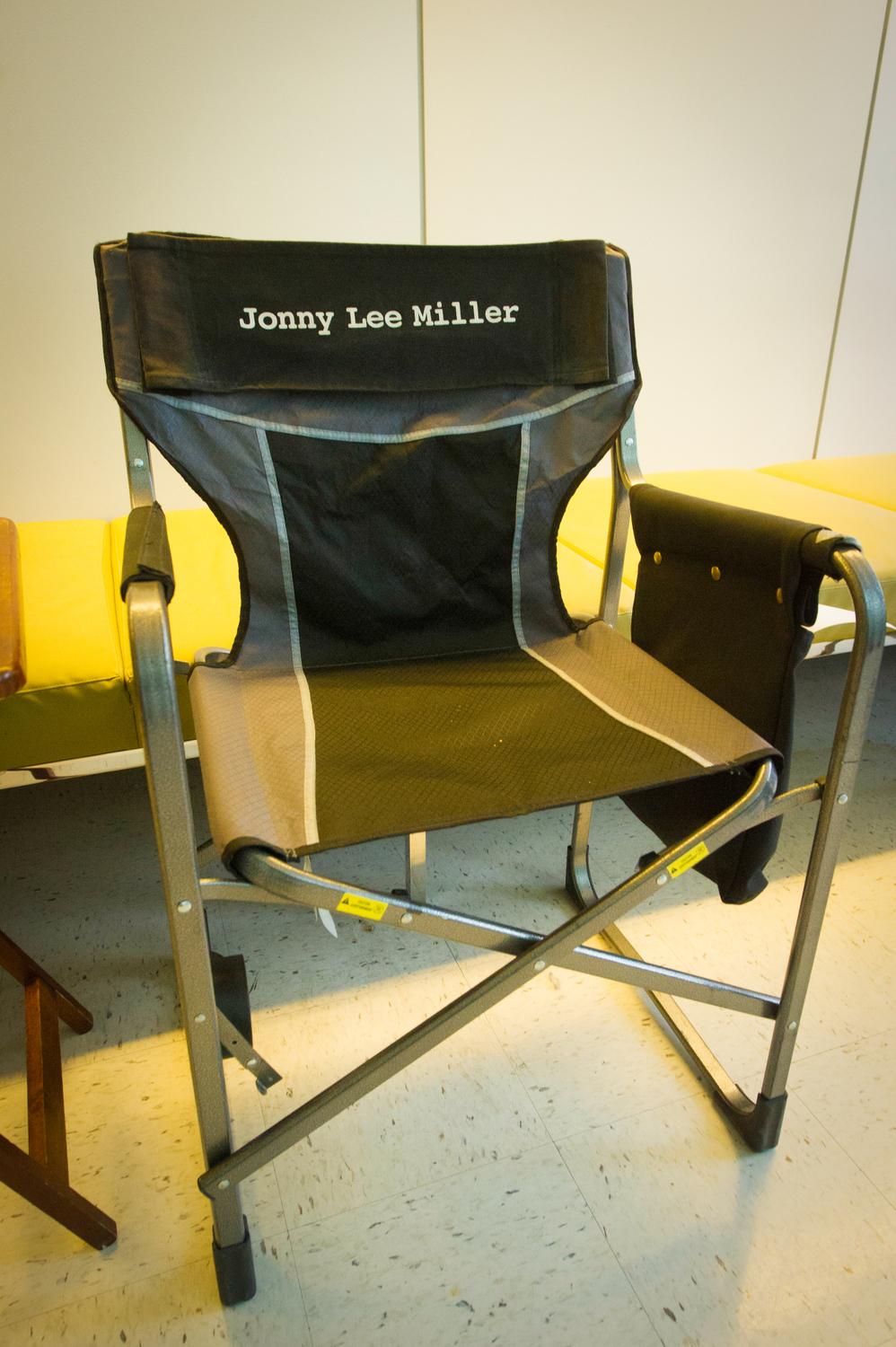 Jonny Lee Miller's chair on set