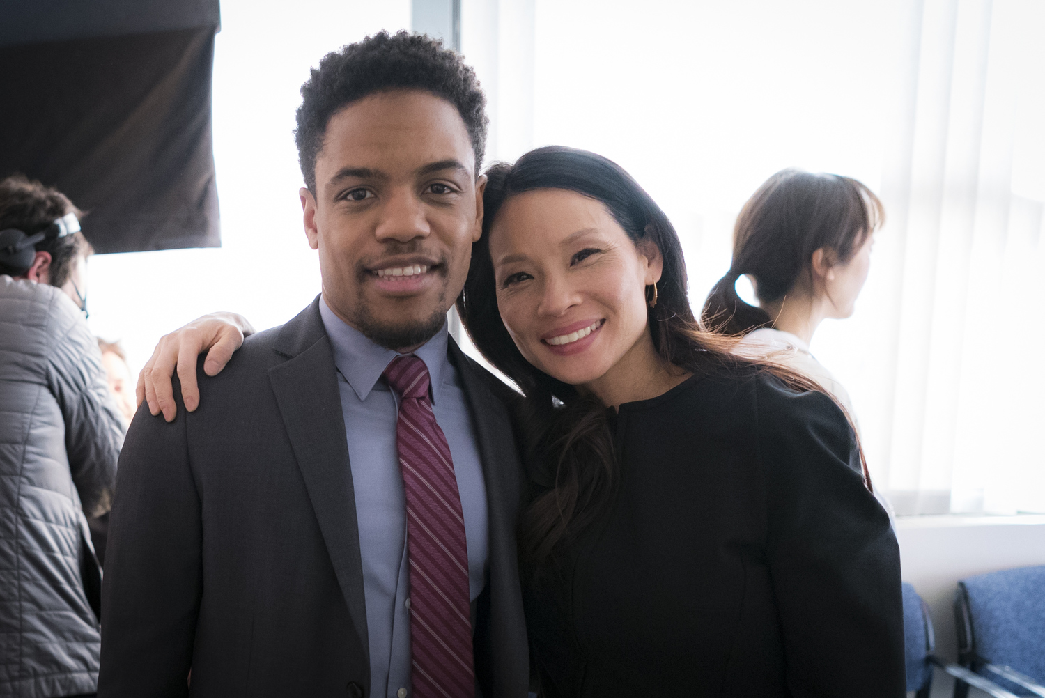 Jon Michael Hill poses with his castmate—and boss for the week!