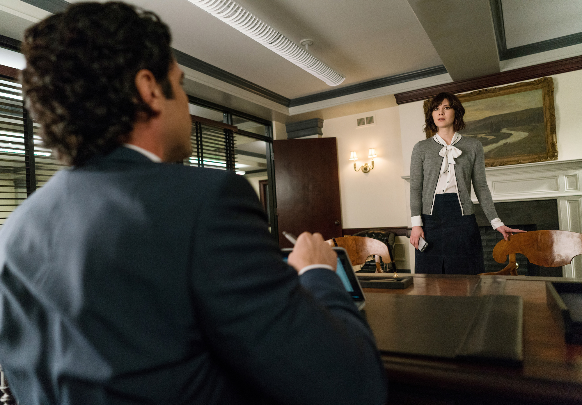 Laurel confronts Luke in his office.