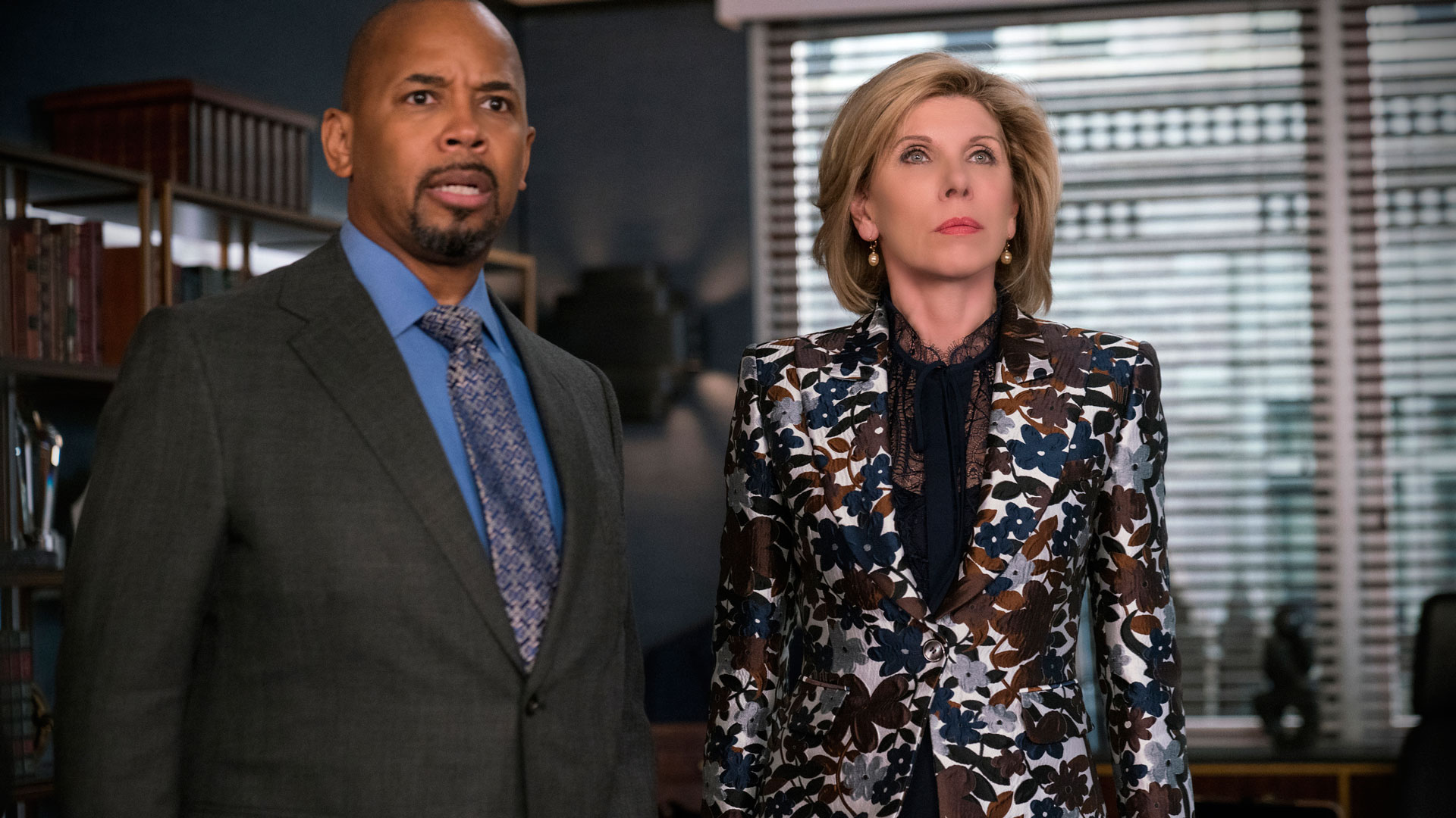 Julius Cain (Michael Boatman) and Diane Lockhart (Christine Baranski)