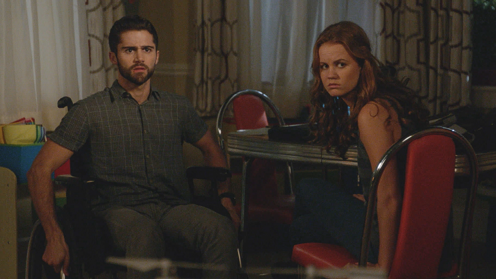 Max Ehrich as Hunter and Mackenzie Lintz as Norrie Calvert-Hill.