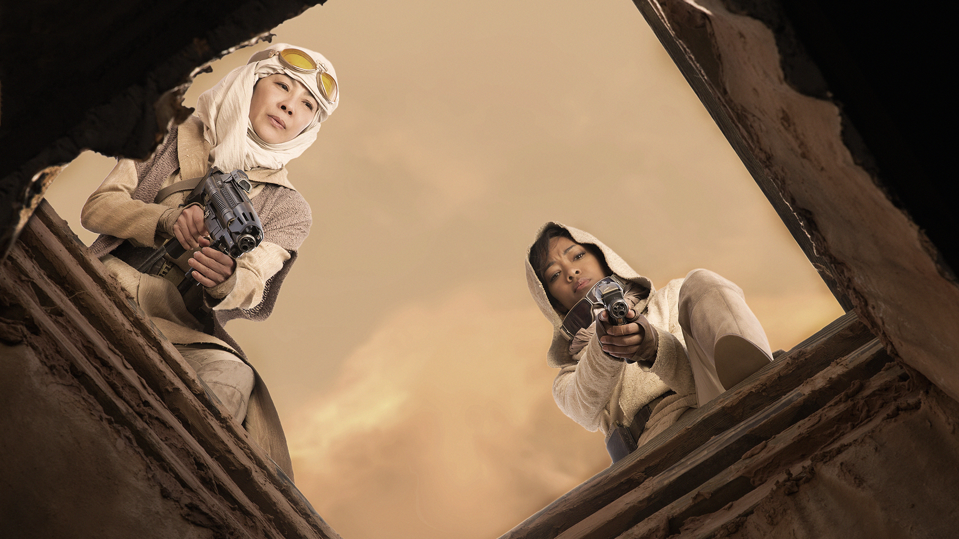 Captain Philippa Georgiou (Michelle Yeoh) and First Officer Michael Burnham (Sonequa Martin-Green)