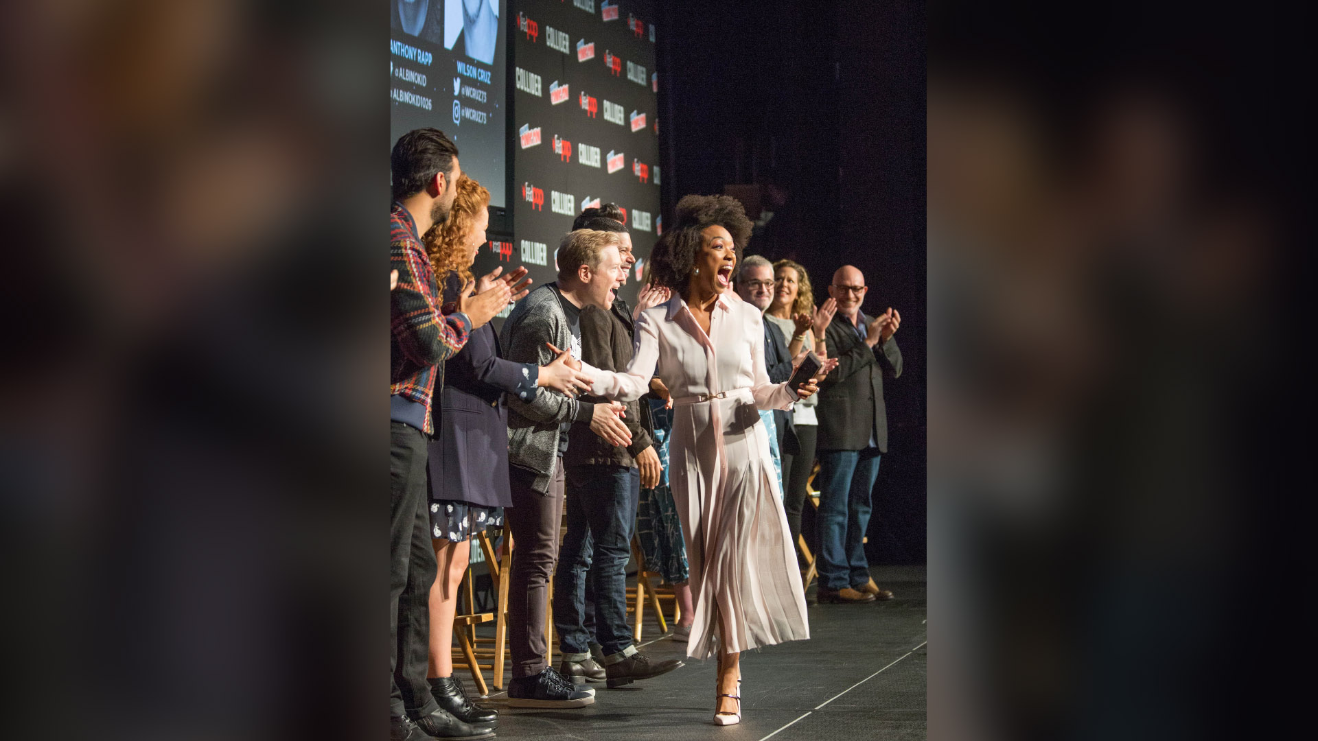 Sonequa Martin-Green with the cast and crew